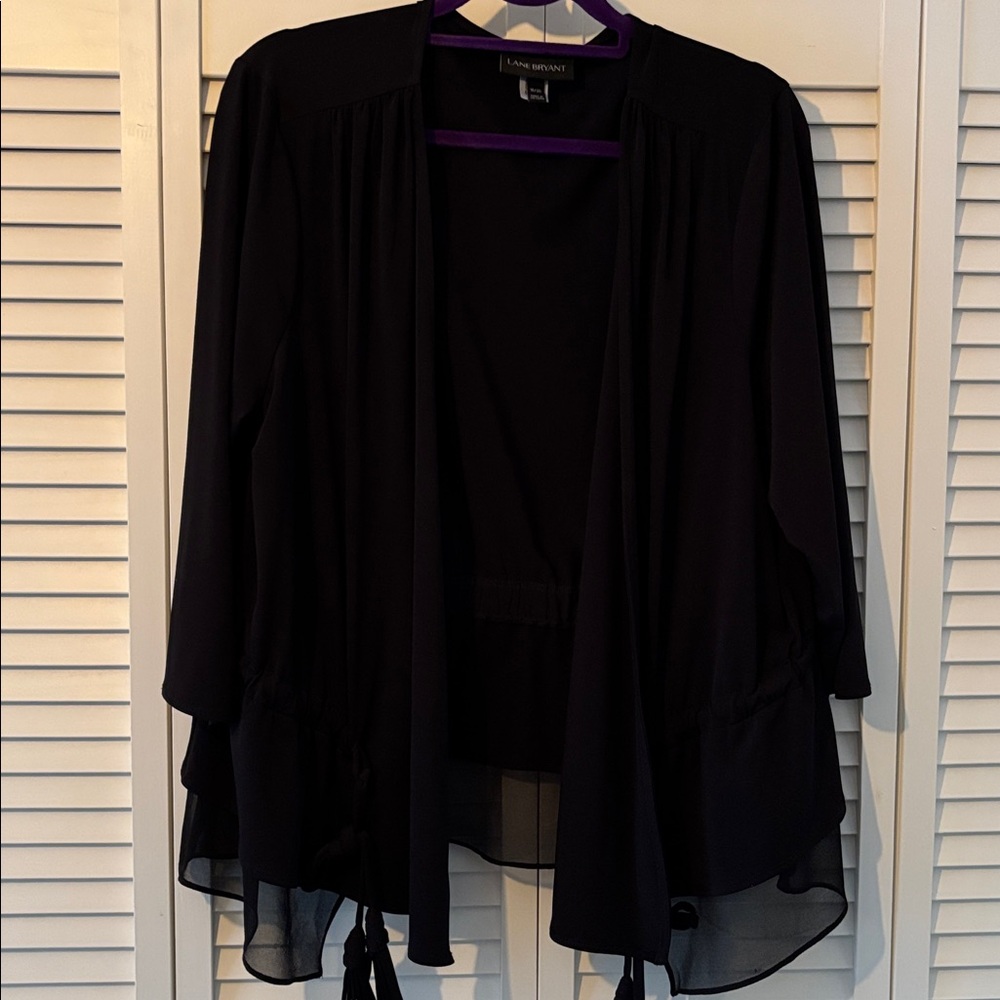 Lane Bryant Black Open Front Cardigan